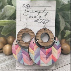 3 For $20 Earring Bundle. 
Wood & Cork Summer Chevron Earrings